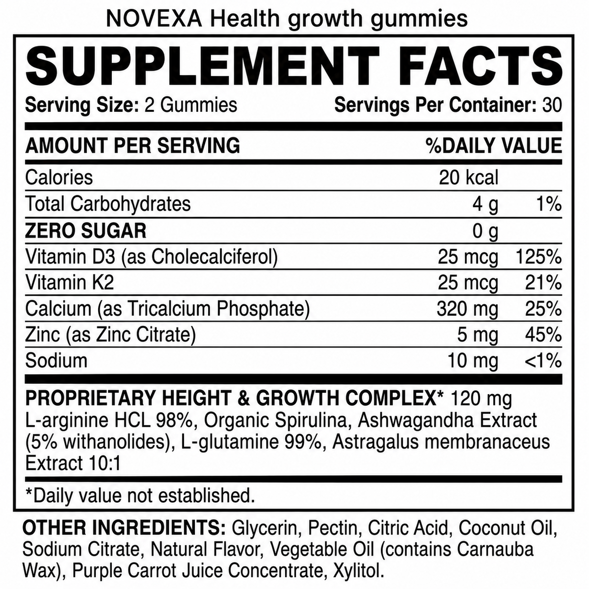 Novexa Health 5-in-1 Growth Gummies