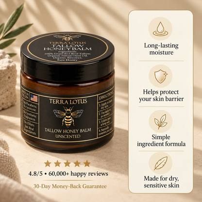 Terra Lotus Organic Tallow Honey Balm to Help Erase Fine Lines, Wrinkles, and Age Spots